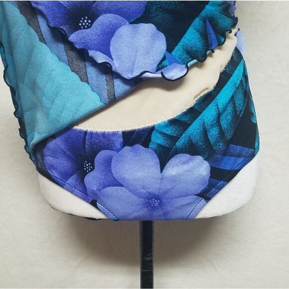 VINTAGE Robby Len Purple Plumbago Dress Swimsuit - Picture 6 of 13